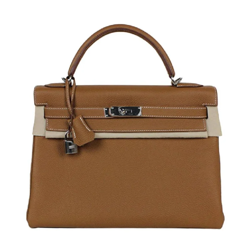 Hermès Kelly Bags with a contrast - colored interior liningHermès Kelly 32 Gold Togo Bag PHW