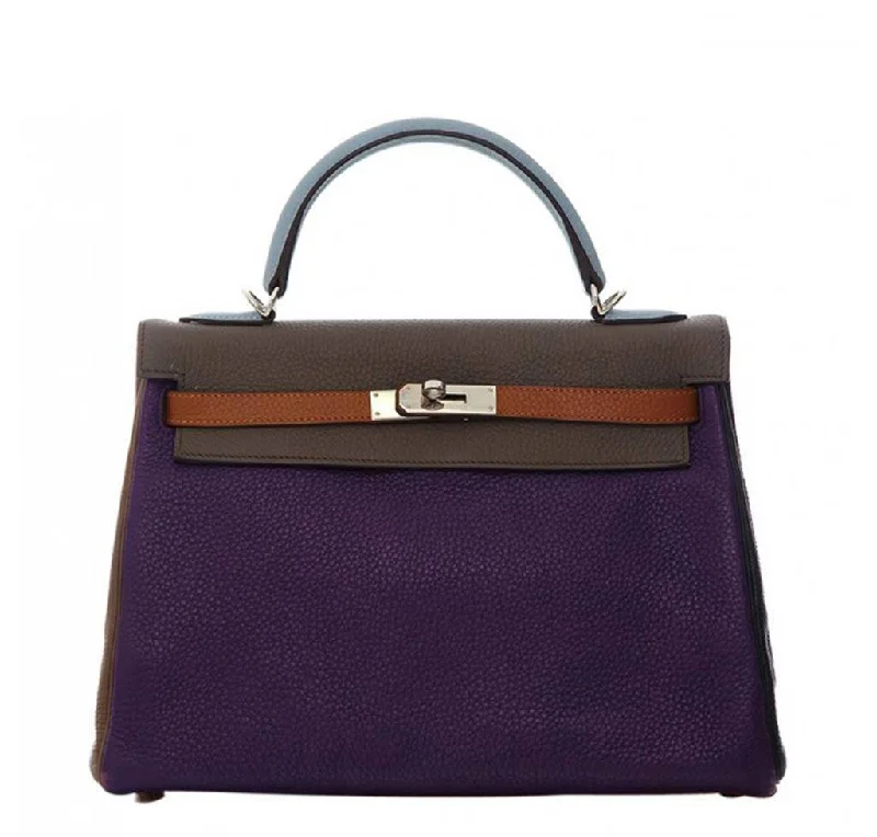 Hermès Kelly Bags with a hand - burnished edge finish for a vintage charmHermès Kelly 35 Arlequin 6 Colors - Limited Edition Bag