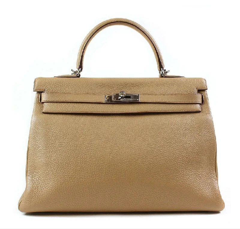 Hermès Kelly Bags in a soft pastel yellow for a fresh and feminine lookHermès Kelly 35 Tabac Camel PHW