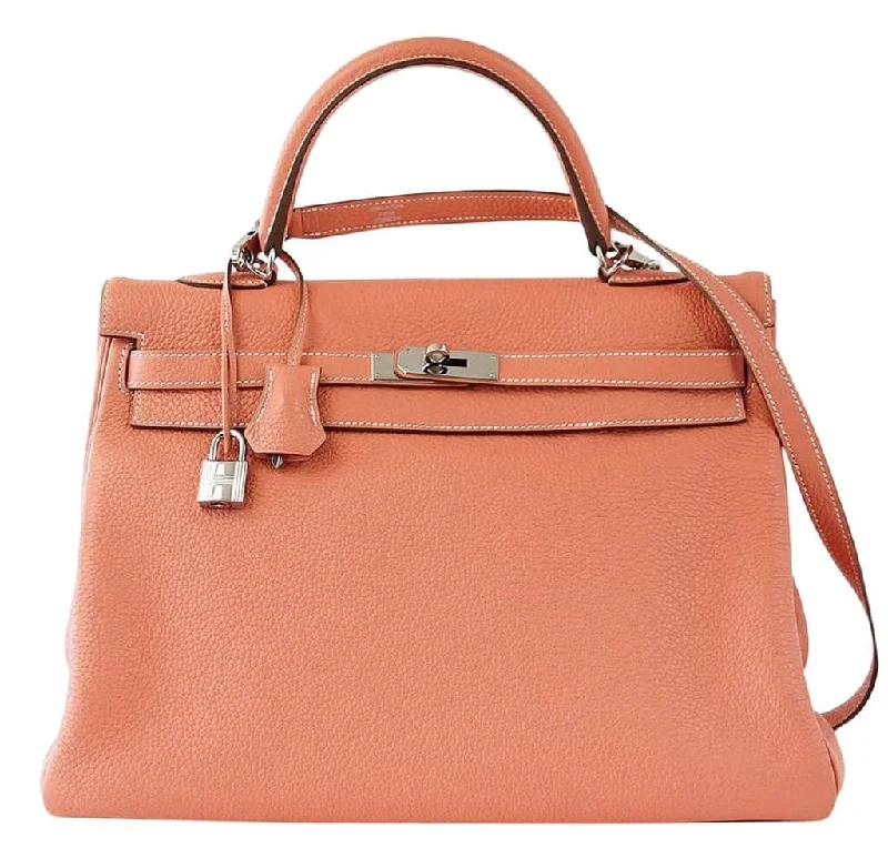 Hermès Kelly Bags with a zip - around interior pocketHermès Togo Kelly 35cm Bag Crevette