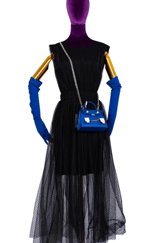 Hermès Kelly Bags with a metal - framed handle for durabilityHermès Kelly Doll Quelle Idole Picto Blue Royale Palladium Hardware