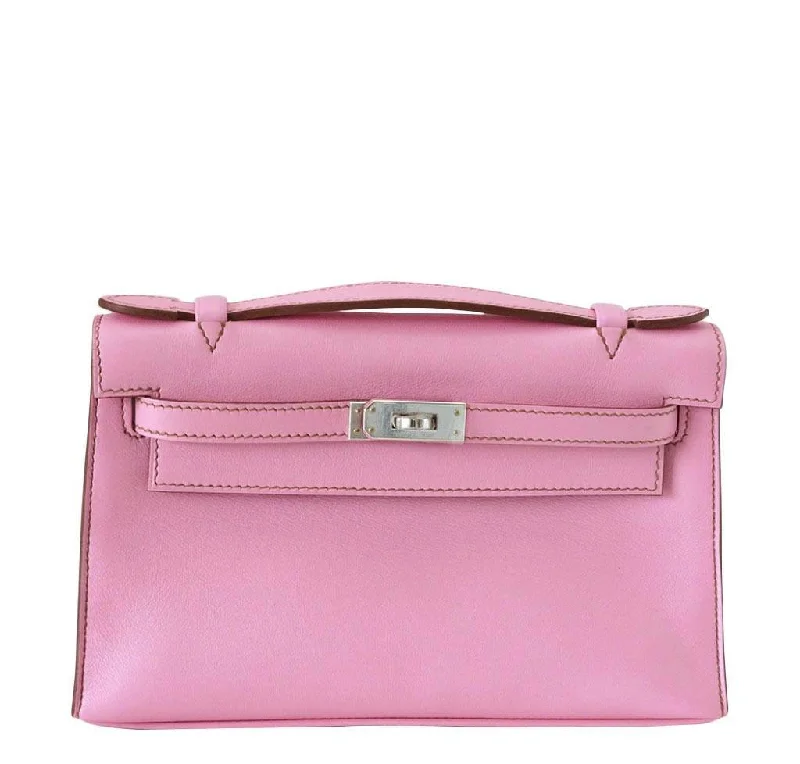 Large - sized Hermès Kelly Bags in Box calf leather for a smooth finishHermès Kelly JPG Pochette Pink