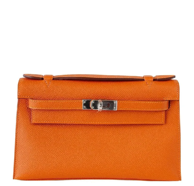 Hermès Kelly Bags in a vibrant electric blue for a pop of colorHermès Kelly Pochette Feu Epsom Leather Bag