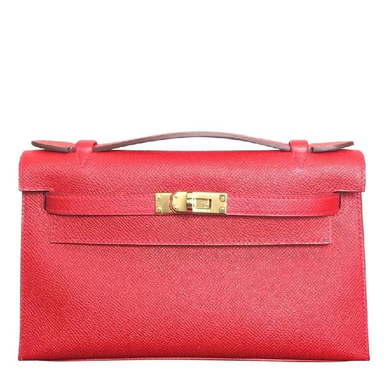 Hermès Kelly Bags with a key - lock and keychain setHermès Kelly Pochette Mini Rouge Casaque Epsom GHW Bag