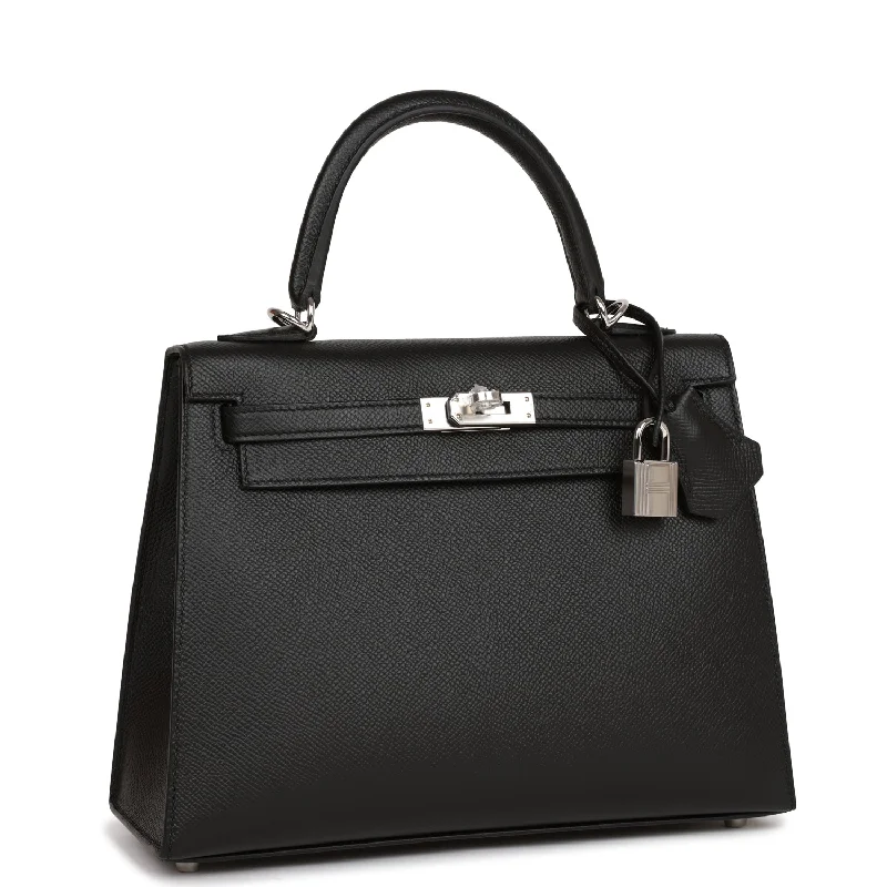 Hermès Kelly Bags with a key - lock and keychain setHermes Kelly Sellier 25 Black Epsom Palladium Hardware