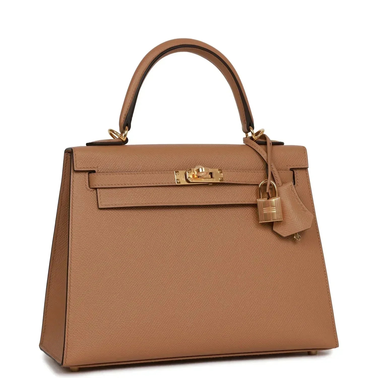 Hermès Kelly Bags with a magnetic - snap closure for easy accessHermes Kelly Sellier 25 Chai Epsom Gold Hardware