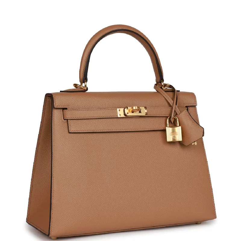 Hermès Kelly Bags in a light sky blue for a refreshing lookHermes Kelly Sellier 25 Chai Epsom Gold Hardware