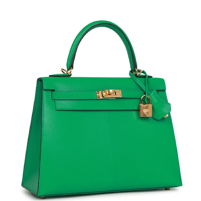 Hermès Kelly Bags with a key - lock and keychain setHermes Kelly Sellier 25 Menthe Chevre Gold Hardware