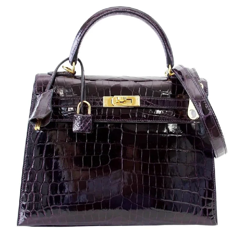 Hermès Kelly Bags made of exotic alligator leather for ultimate luxuryHermès Sellier 25 Prunoir Kelly GHW