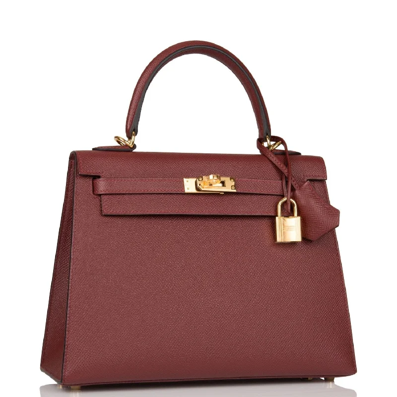 Hermès Kelly Bags in a warm terracotta color for a unique styleHermes Kelly Sellier 25 Rouge H Epsom Gold Hardware