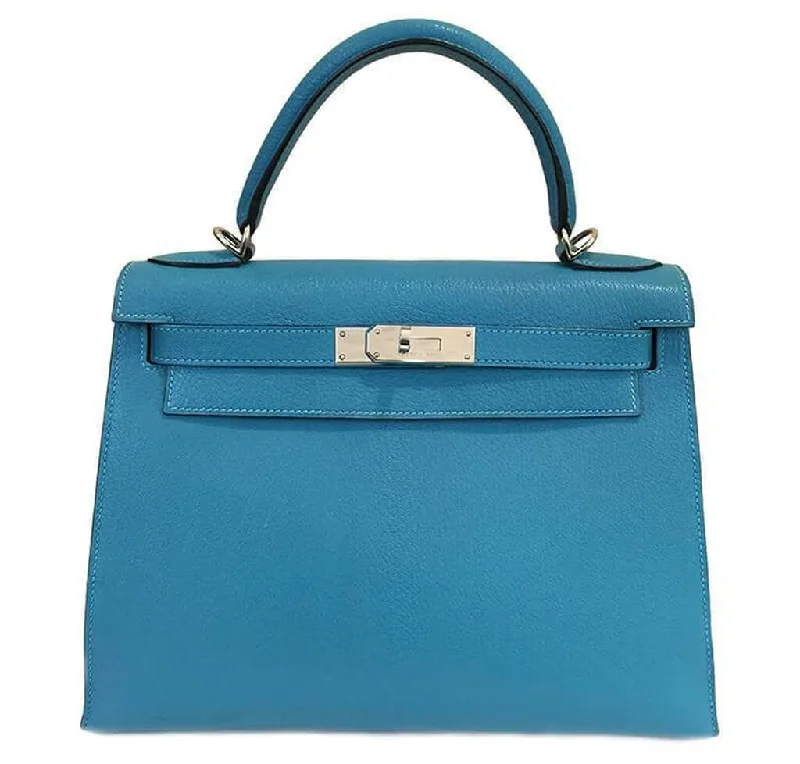 Hermès Kelly Bags with a detachable keychain holderHermès Kelly Sellier 28 Turquoise Bag PHW