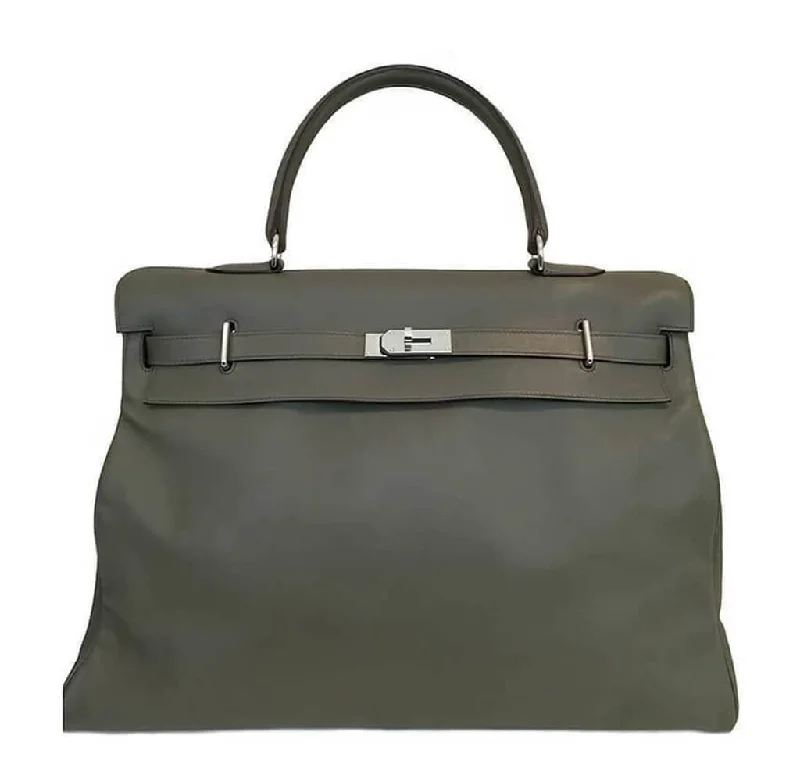 Hermès Kelly Bags with a detachable mirror insideHermès Travel Bag Kelly 50cm Vert de Gris