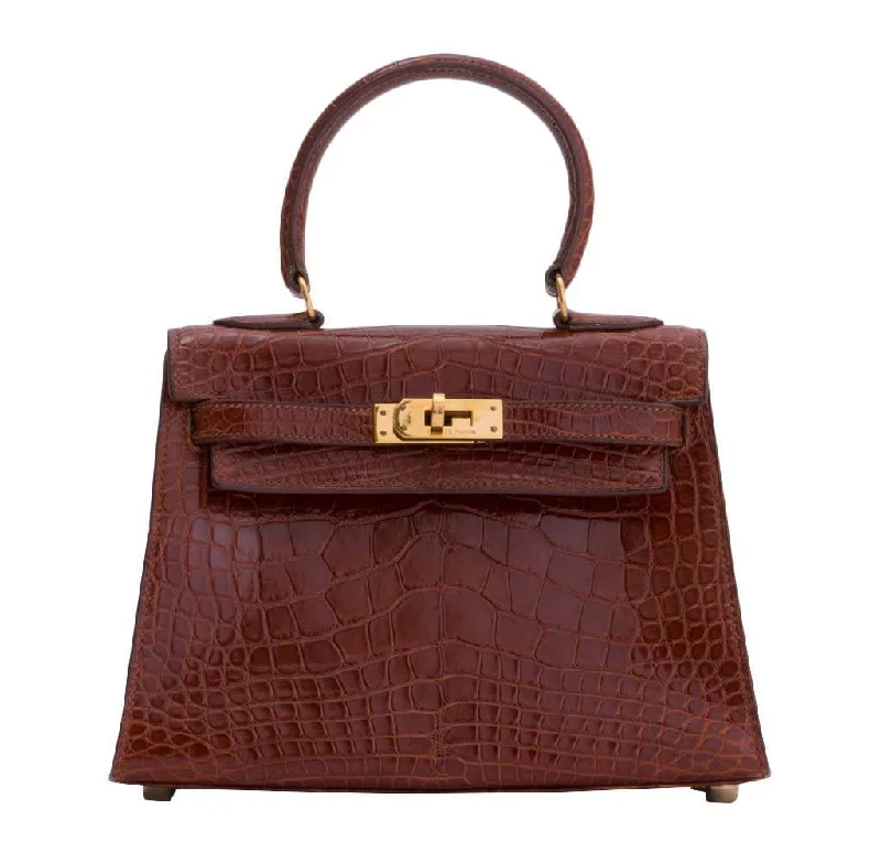 Hermès Kelly Bags with a removable interior dividerHermès Mini Kelly Miel Crocodile Bag Palladium Hardware